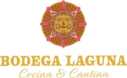 Bodega Laguna Cocina & Cantina with stylized sun and text